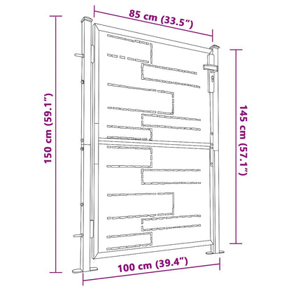 Tuinpoort 100X145 Cm Roestvrij Staal 100 x 150 cm