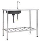 Camping gootsteen met kraan roestvrij staal 100x50x15 cm