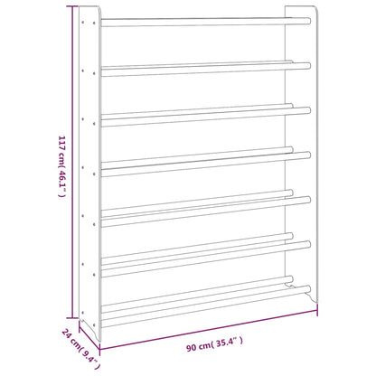 Schoenenrek 90x24x117 cm bewerkt hout bruin 90 x 24 x 117 cm Bruin