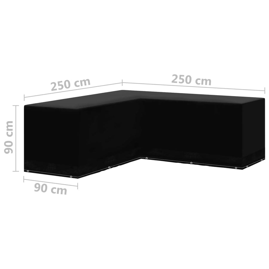 Tuinmeubelhoezen L-Vormig 1 Oogjes 2 250 x 250 x 90 cm