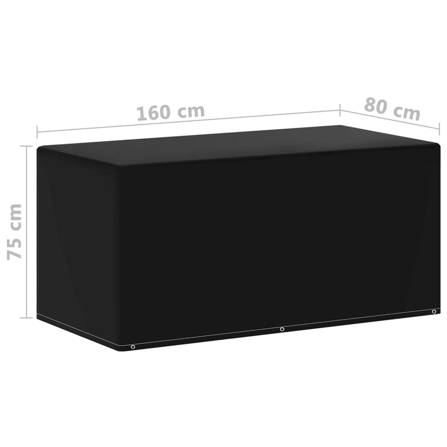 Tuinmeubelhoezen 2 st met 6 oogjes 160x80x75 cm 2 160 x 80 x 75 cm