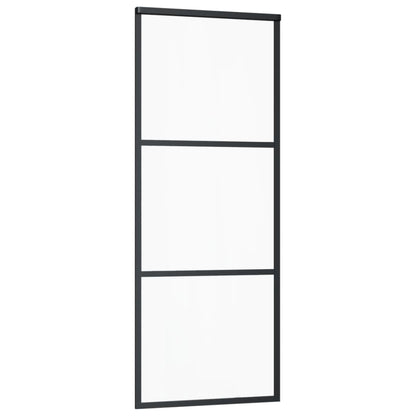 Schuifdeur Met Beslag 76X205 Cm Aluminium En Esg-Glas 76 x 205 cm (183 cm schuifrail) 2 horizontale stangen