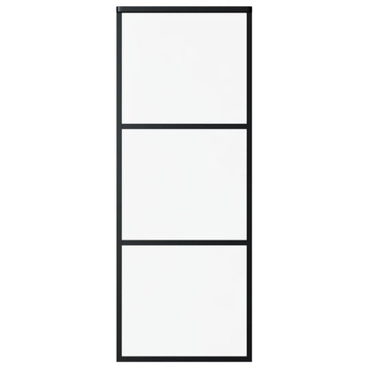 Schuifdeur Met Beslag 76X205 Cm Aluminium En Esg-Glas 76 x 205 cm (183 cm schuifrail) 2 horizontale stangen