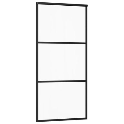 Schuifdeur Met Beslag 90X205 Cm Aluminium En Esg-Glas 90 x 205 cm (183 cm glideskinne) 2 horizontale stangen