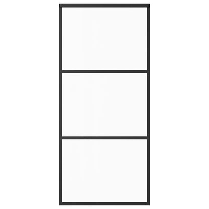Schuifdeur Met Beslag 90X205 Cm Aluminium En Esg-Glas 90 x 205 cm (183 cm glideskinne) 2 horizontale stangen