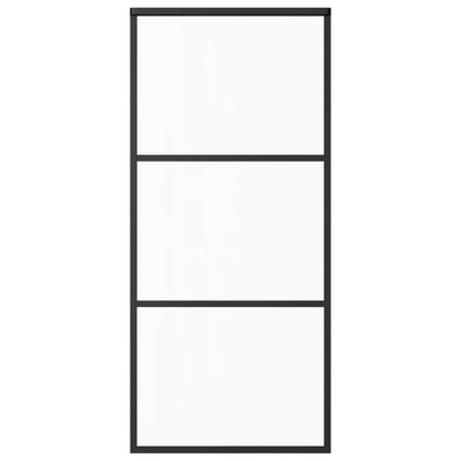 Schuifdeur Met Beslag 90X205 Cm Aluminium En Esg-Glas 90 x 205 cm (200 cm schuifrail) 2 horizontale stangen