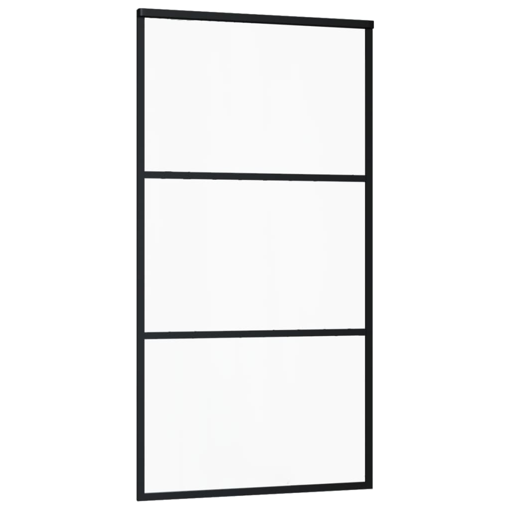 Schuifdeur Met Beslag 02X205 Cm Aluminium En Esg-Glas 102 x 205 cm (200 cm schuifrail) 2 horizontale stangen