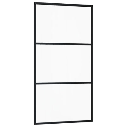 Schuifdeur Met Beslag 02X205 Cm Aluminium En Esg-Glas 102 x 205 cm (200 cm schuifrail) 2 horizontale stangen
