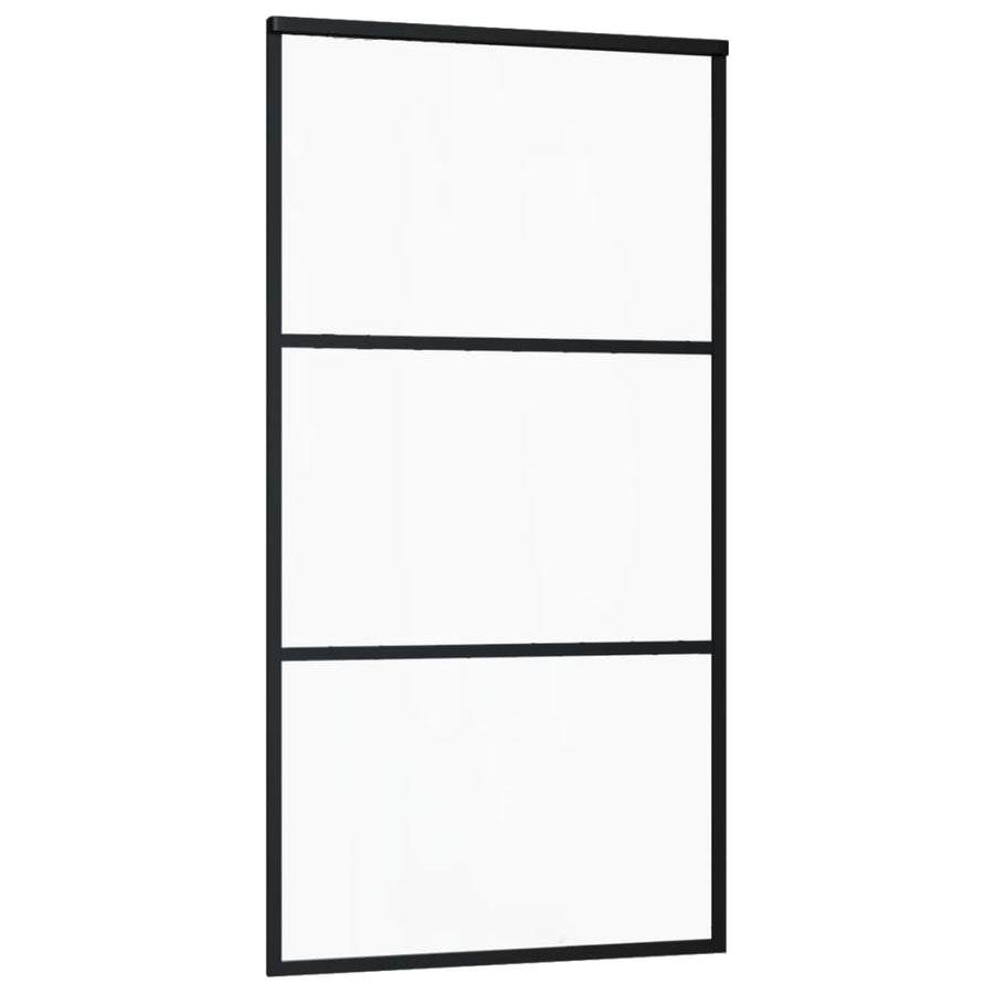 Schuifdeur Met Beslag 02X205 Cm Aluminium En Esg-Glas 102 x 205 cm (200 cm schuifrail) 2 horizontale stangen