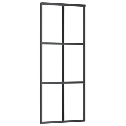 Schuifdeur Met Beslag 76X205 Cm Aluminium En Esg-Glas 76 x 205 cm (183 cm schuifrail) 3x2 raster