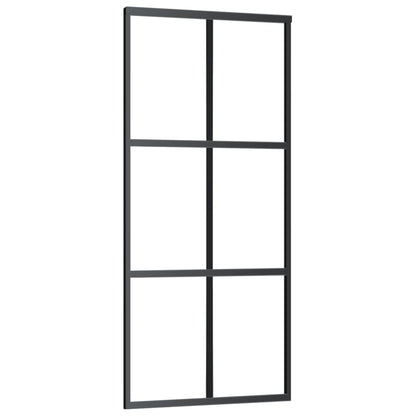Schuifdeur Met Beslag 90X205 Cm Aluminium En Esg-Glas 90 x 205 cm (183 cm glideskinne) 3x2 raster