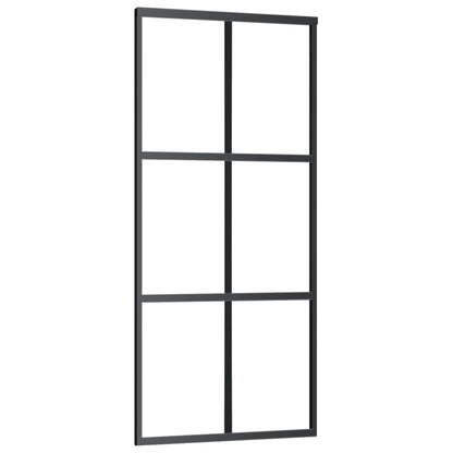 Schuifdeur Met Beslag 90X205 Cm Aluminium En Esg-Glas 90 x 205 cm (200 cm schuifrail) 3x2 raster