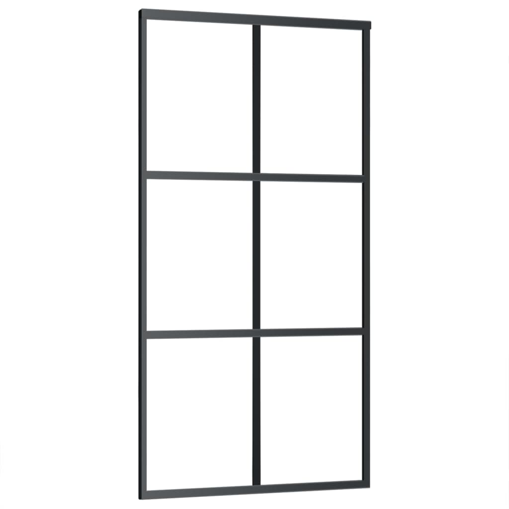 Schuifdeur Met Beslag 02X205 Cm Aluminium En Esg-Glas 102 x 205 cm (183 cm schuifrail) 3x2 raster