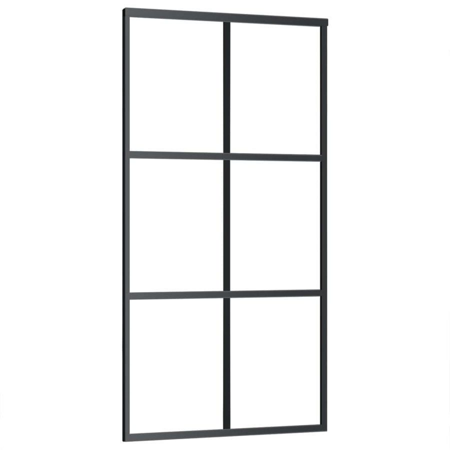 Schuifdeur Met Beslag 02X205 Cm Aluminium En Esg-Glas 102 x 205 cm (183 cm schuifrail) 3x2 raster