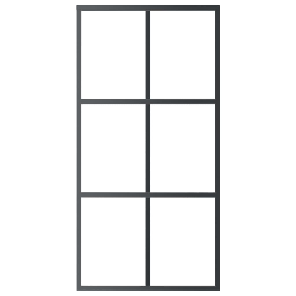 Schuifdeur Met Beslag 02X205 Cm Aluminium En Esg-Glas 102 x 205 cm (183 cm schuifrail) 3x2 raster