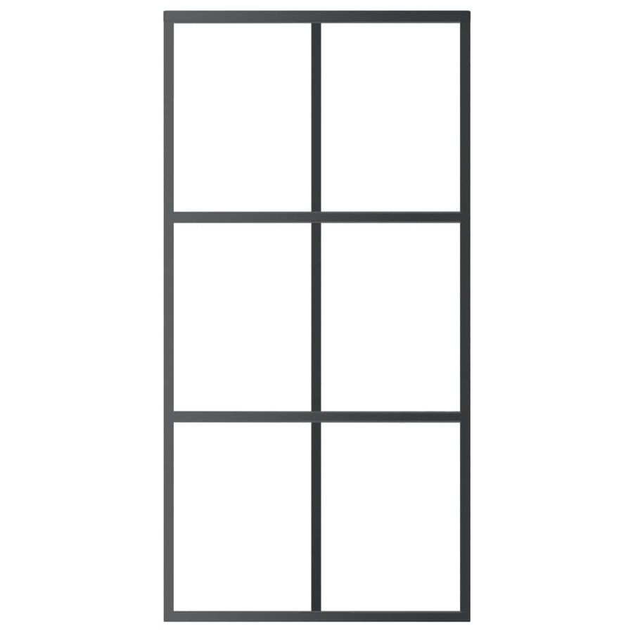 Schuifdeur Met Beslag 02X205 Cm Aluminium En Esg-Glas 102 x 205 cm (183 cm schuifrail) 3x2 raster