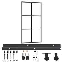 Schuifdeur Met Beslag 02X205 Cm Aluminium En Esg-Glas 102 x 205 cm (200 cm schuifrail) 3x2 raster