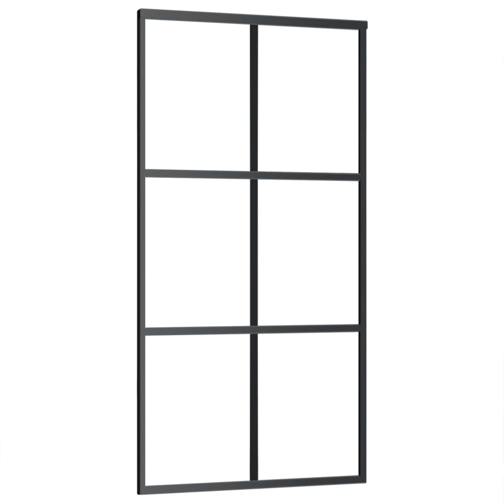 Schuifdeur Met Beslag 02X205 Cm Aluminium En Esg-Glas 102 x 205 cm (200 cm schuifrail) 3x2 raster