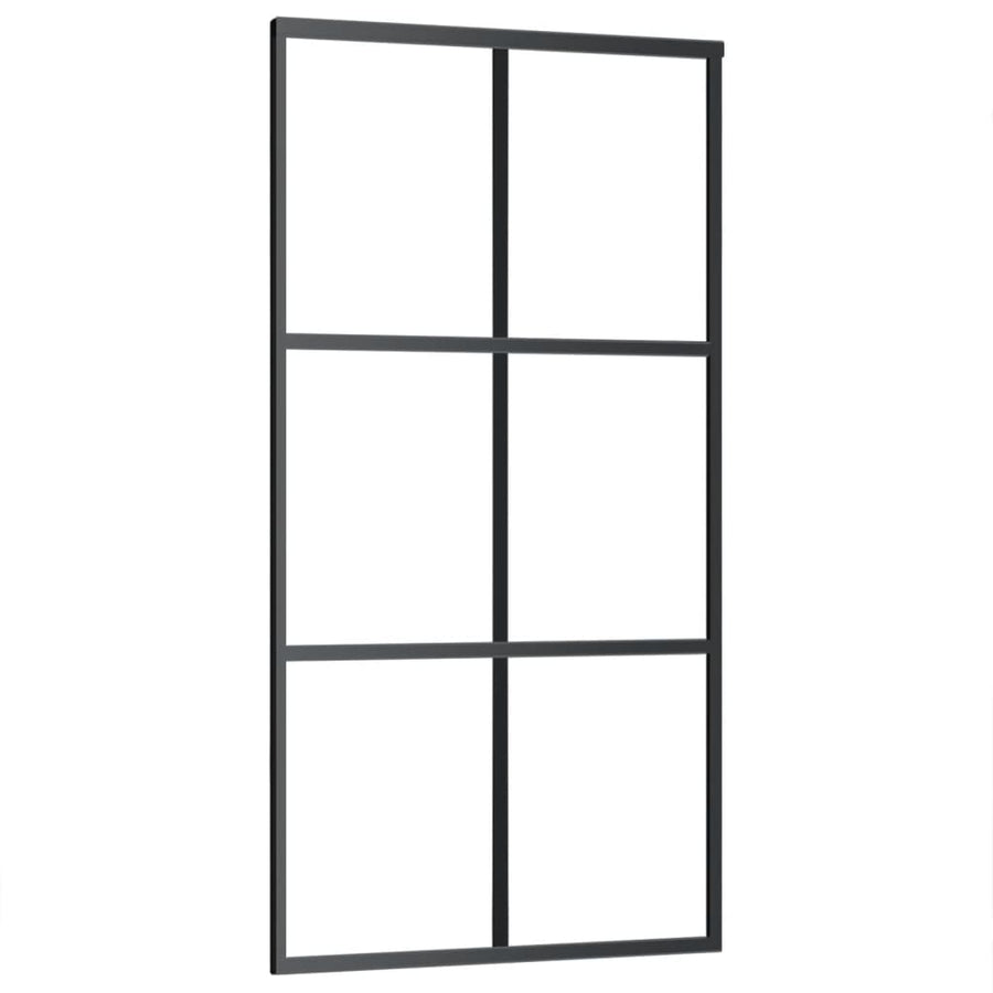 Schuifdeur Met Beslag 02X205 Cm Aluminium En Esg-Glas 102 x 205 cm (200 cm schuifrail) 3x2 raster