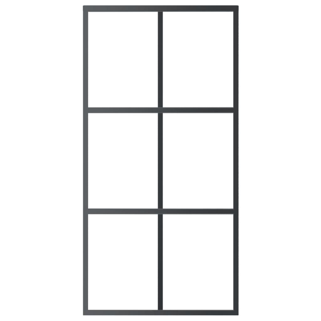 Schuifdeur Met Beslag 02X205 Cm Aluminium En Esg-Glas 102 x 205 cm (200 cm schuifrail) 3x2 raster