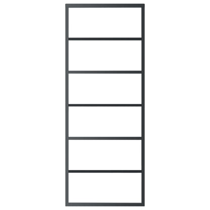 Schuifdeur Met Beslag 76X205 Cm Aluminium En Esg-Glas 76 x 205 cm (200 cm schuifrail) 5 horizontale stangen