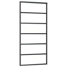 Schuifdeur Met Beslag 90X205 Cm Aluminium En Esg-Glas 90 x 205 cm (183 cm glideskinne) 5 horizontale stangen