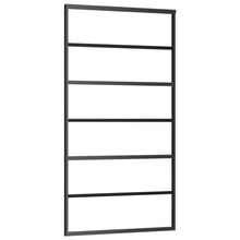 Schuifdeur Met Beslag 02X205 Cm Aluminium En Esg-Glas 102 x 205 cm (183 cm schuifrail) 5 horizontale stangen
