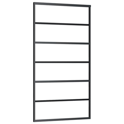 Schuifdeur Met Beslag 02X205 Cm Aluminium En Esg-Glas 102 x 205 cm (183 cm schuifrail) 5 horizontale stangen