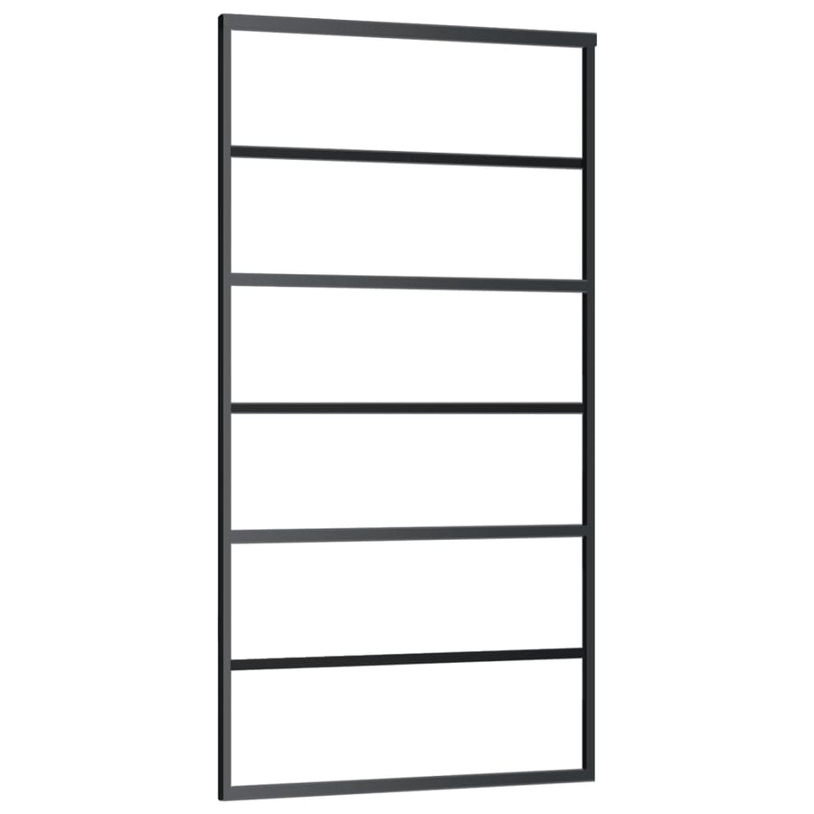Schuifdeur Met Beslag 02X205 Cm Aluminium En Esg-Glas 102 x 205 cm (200 cm schuifrail) 5 horizontale stangen