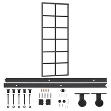 Schuifdeur Met Beslag 76X205 Cm Aluminium En Esg-Glas 76 x 205 cm (183 cm schuifrail) 6x2 raster