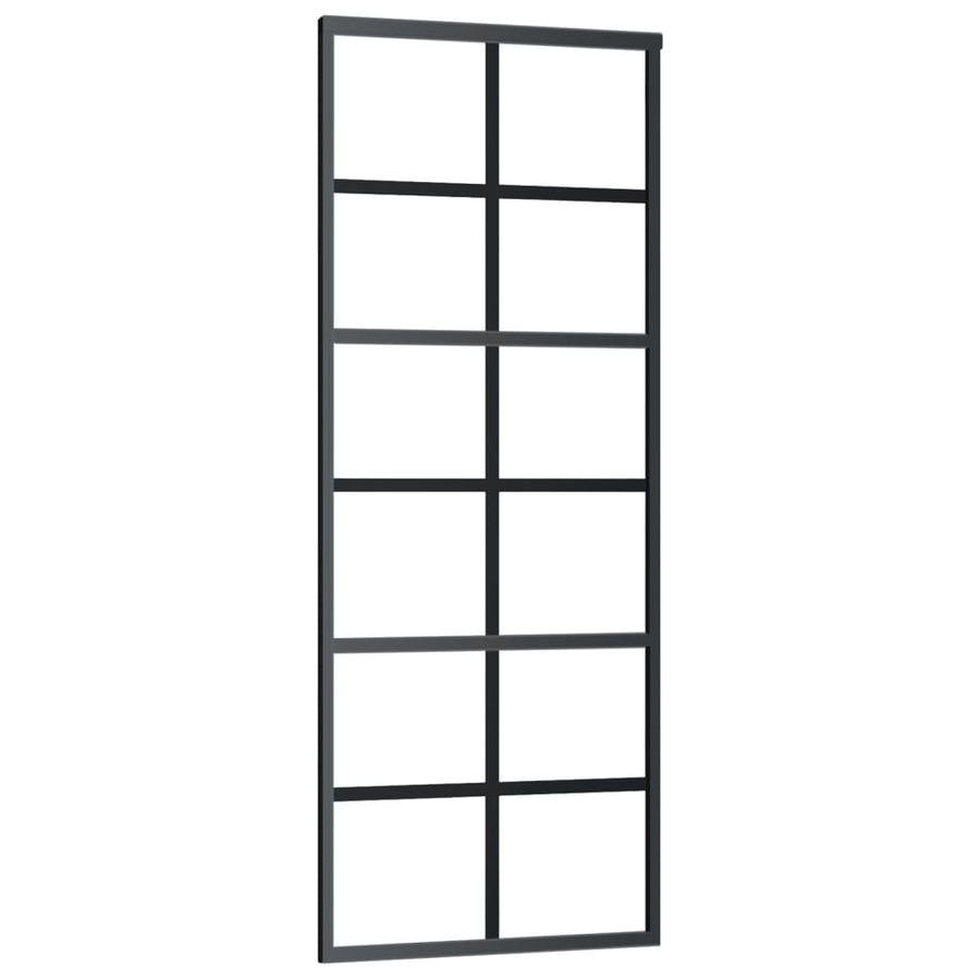 Schuifdeur Met Beslag 76X205 Cm Aluminium En Esg-Glas 76 x 205 cm (183 cm schuifrail) 6x2 raster