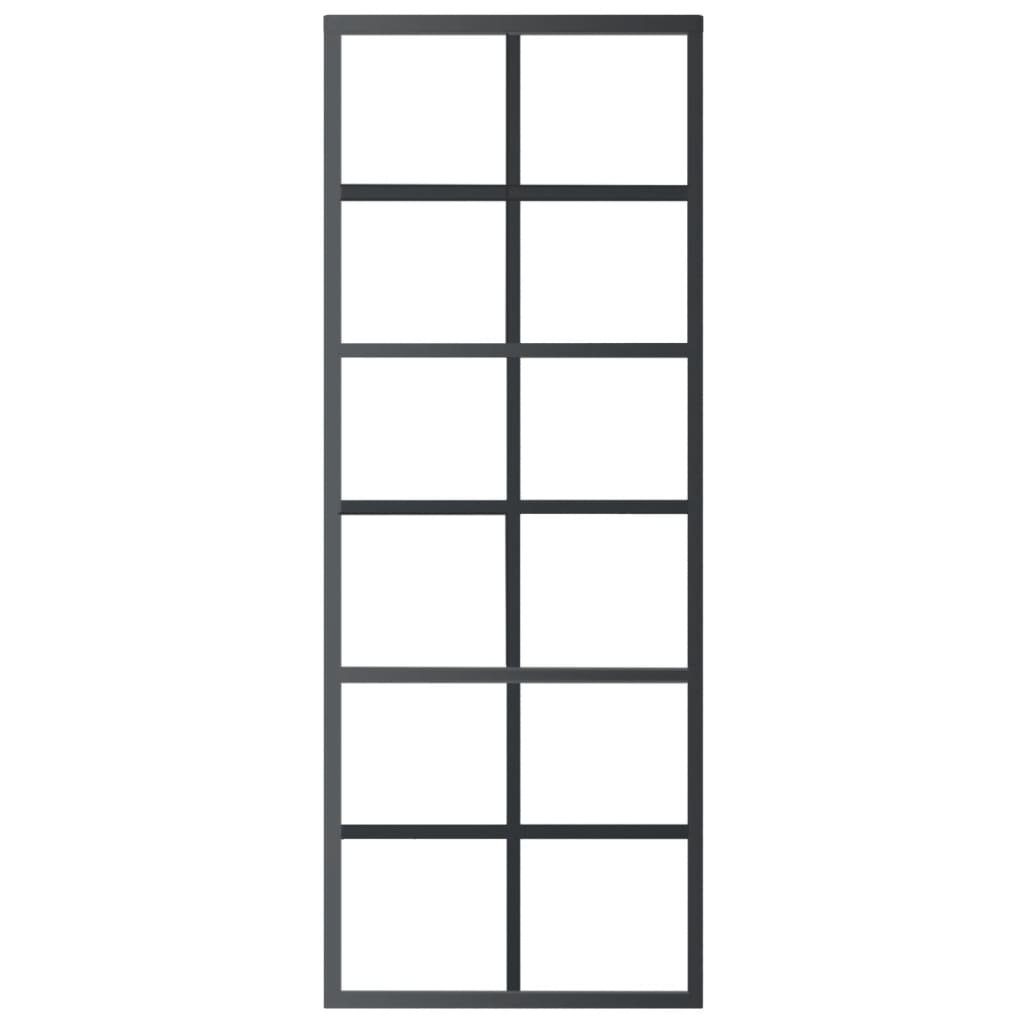 Schuifdeur Met Beslag 76X205 Cm Aluminium En Esg-Glas 76 x 205 cm (183 cm schuifrail) 6x2 raster