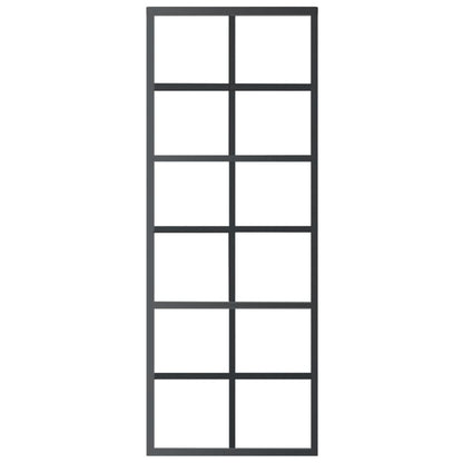 Schuifdeur Met Beslag 76X205 Cm Aluminium En Esg-Glas 76 x 205 cm (183 cm schuifrail) 6x2 raster