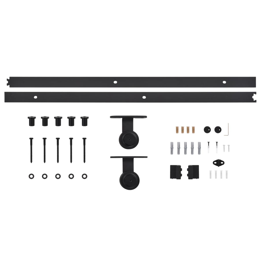Schuifdeur Met Beslag 76X205 Cm Aluminium En Esg-Glas 76 x 205 cm (183 cm schuifrail) 6x2 raster