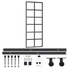 Schuifdeur 76x205 cm aluminium ESG-glas zwart beslag
