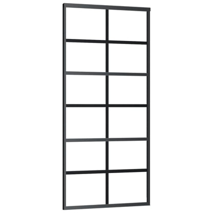Schuifdeur Met Beslag 90X205 Cm Aluminium En Esg-Glas 90 x 205 cm (183 cm glideskinne) 6x2 raster