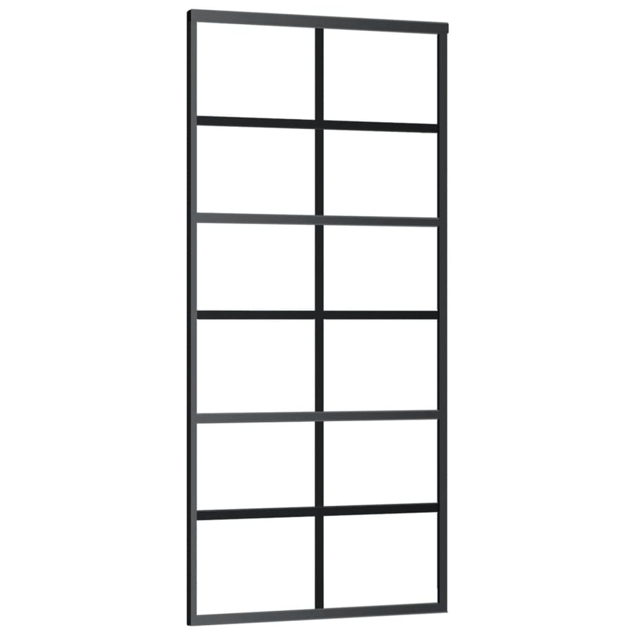 Schuifdeur Met Beslag 90X205 Cm Aluminium En Esg-Glas 90 x 205 cm (183 cm glideskinne) 6x2 raster