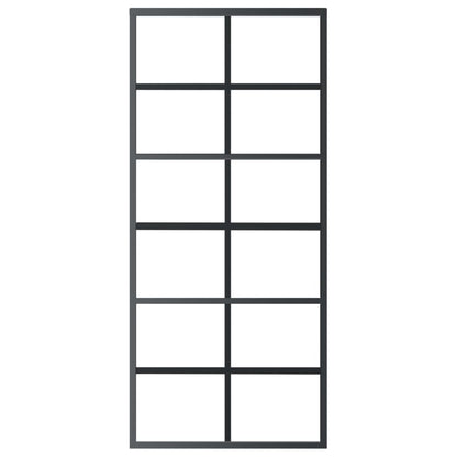 Schuifdeur Met Beslag 90X205 Cm Aluminium En Esg-Glas 90 x 205 cm (183 cm glideskinne) 6x2 raster