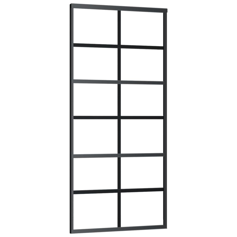Schuifdeur Met Beslag 90X205 Cm Aluminium En Esg-Glas 90 x 205 cm (200 cm schuifrail) 6x2 raster