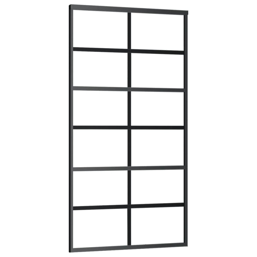 Schuifdeur Met Beslag 02X205 Cm Aluminium En Esg-Glas 102 x 205 cm (183 cm schuifrail) 6x2 raster
