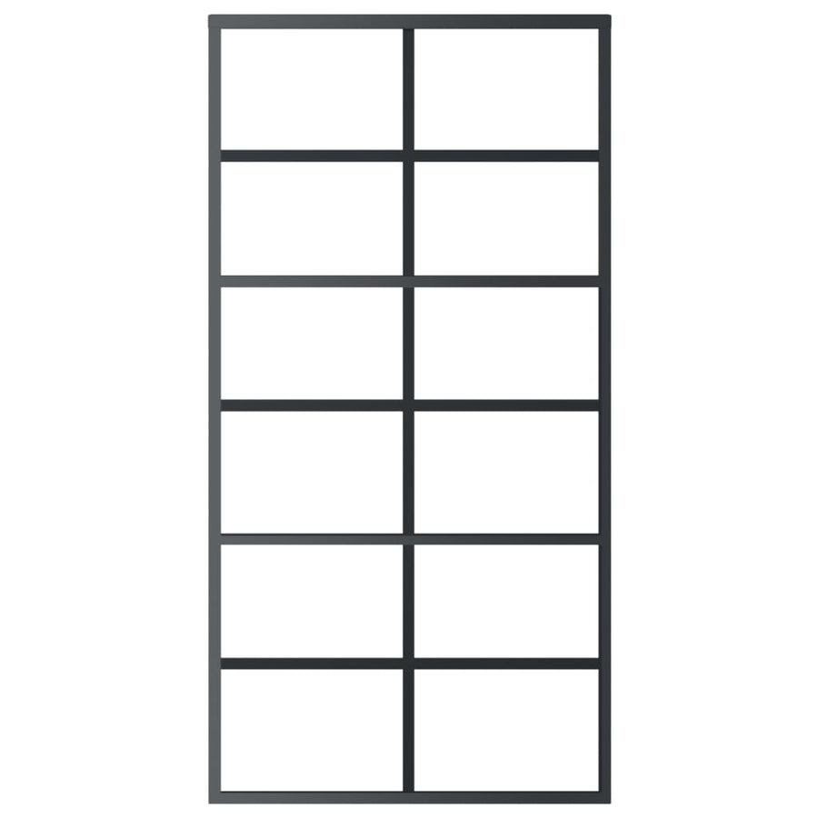 Schuifdeur Met Beslag 02X205 Cm Aluminium En Esg-Glas 102 x 205 cm (183 cm schuifrail) 6x2 raster