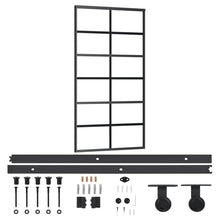 Schuifdeur Met Beslag 02X205 Cm Aluminium En Esg-Glas 102 x 205 cm (200 cm schuifrail) 6x2 raster