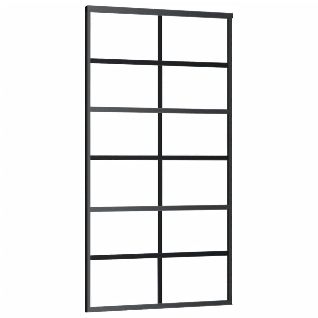 Schuifdeur Met Beslag 02X205 Cm Aluminium En Esg-Glas 102 x 205 cm (200 cm schuifrail) 6x2 raster