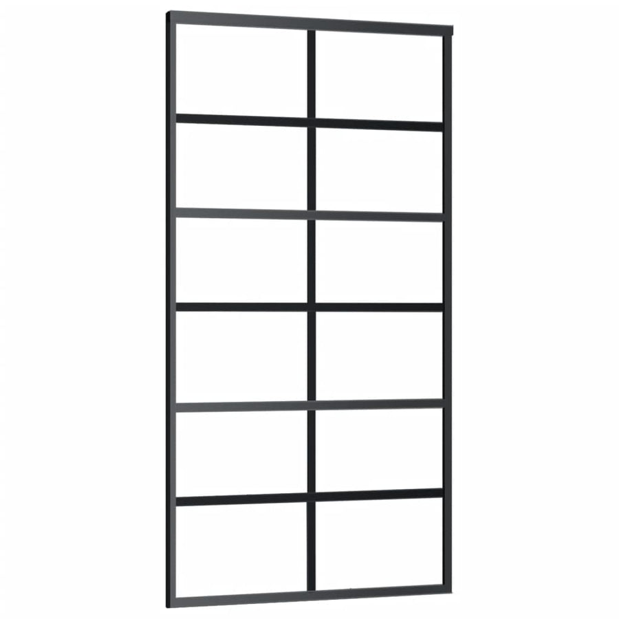 Schuifdeur Met Beslag 02X205 Cm Aluminium En Esg-Glas 102 x 205 cm (200 cm schuifrail) 6x2 raster