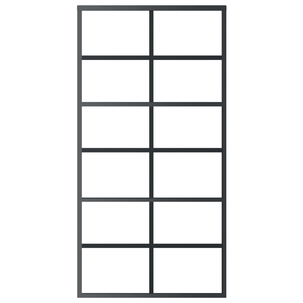Schuifdeur Met Beslag 02X205 Cm Aluminium En Esg-Glas 102 x 205 cm (200 cm schuifrail) 6x2 raster