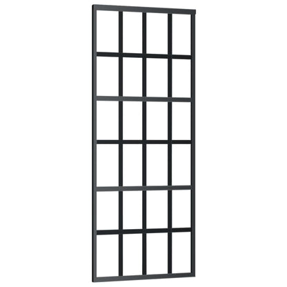 Schuifdeur Met Beslag 76X205 Cm Aluminium En Esg-Glas 76 x 205 cm (183 cm schuifrail) 6x4 raster