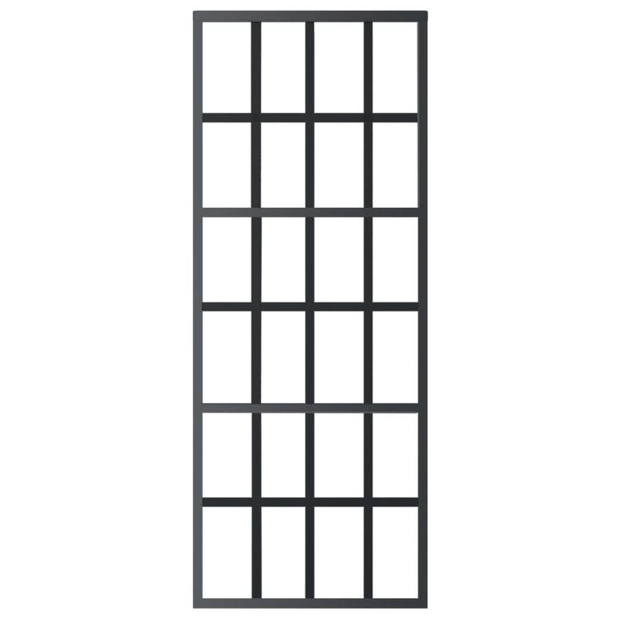 Schuifdeur Met Beslag 76X205 Cm Aluminium En Esg-Glas 76 x 205 cm (183 cm schuifrail) 6x4 raster