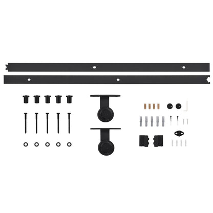 Schuifdeur Met Beslag 76X205 Cm Aluminium En Esg-Glas 76 x 205 cm (183 cm schuifrail) 6x4 raster
