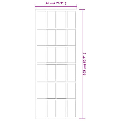 Schuifdeur Met Beslag 76X205 Cm Aluminium En Esg-Glas 76 x 205 cm (183 cm schuifrail) 6x4 raster