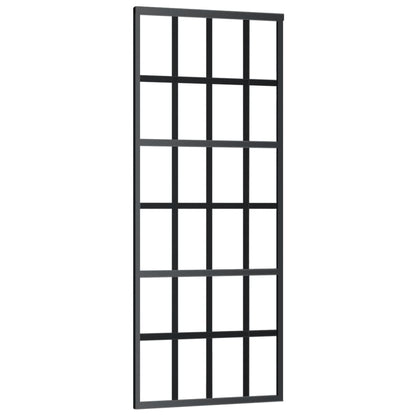 Schuifdeur Met Beslag 76X205 Cm Aluminium En Esg-Glas 76 x 205 cm (200 cm schuifrail) 6x4 raster